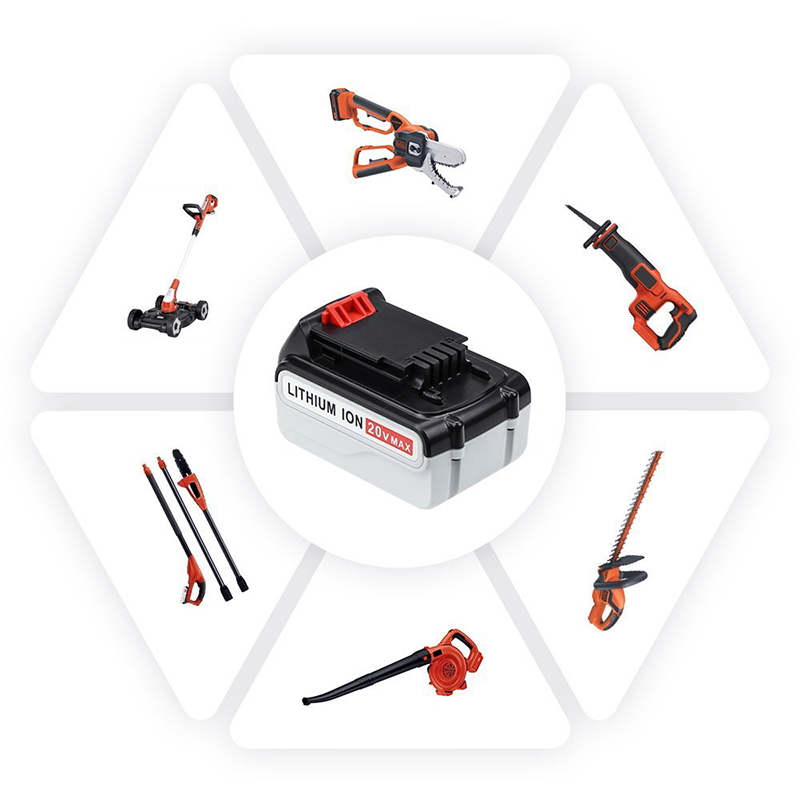 Li-ion 20V 5000mAh Batterie di ricambio Utensili a batteria per Black \u0026 Decker LB20, LBX20, LBX4020, LB2X4020